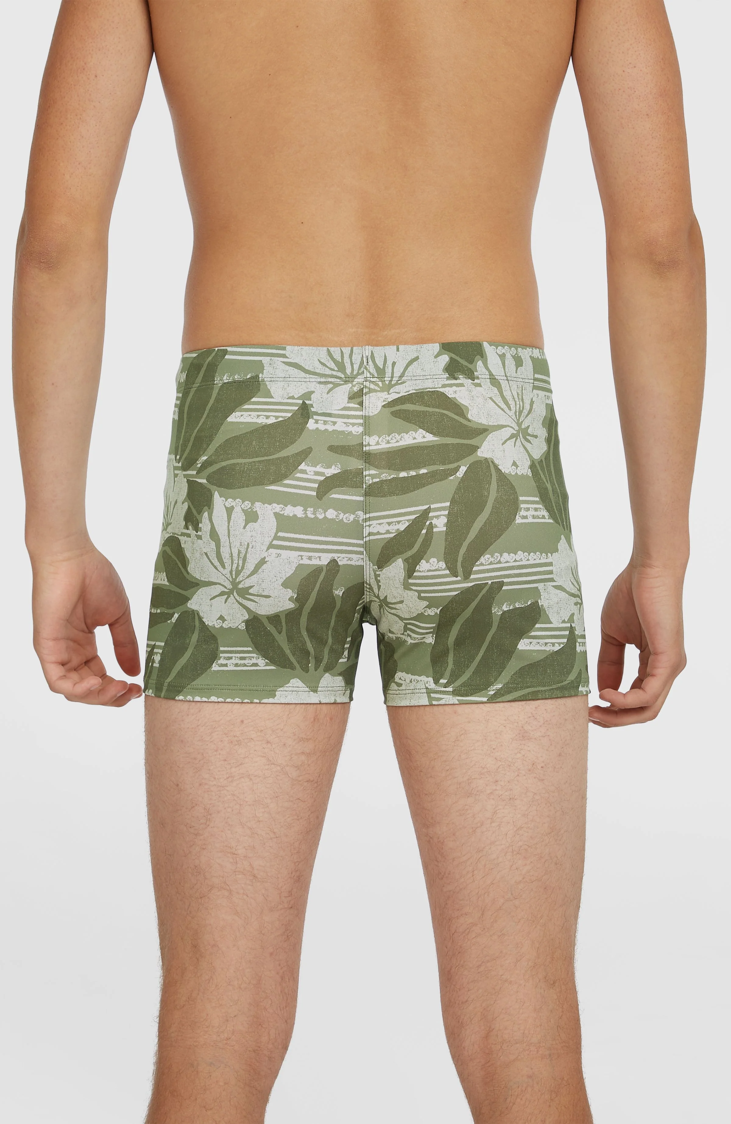 Essentials Floral Racer Badehose | Green Tonal Dusty Flower - Image 3