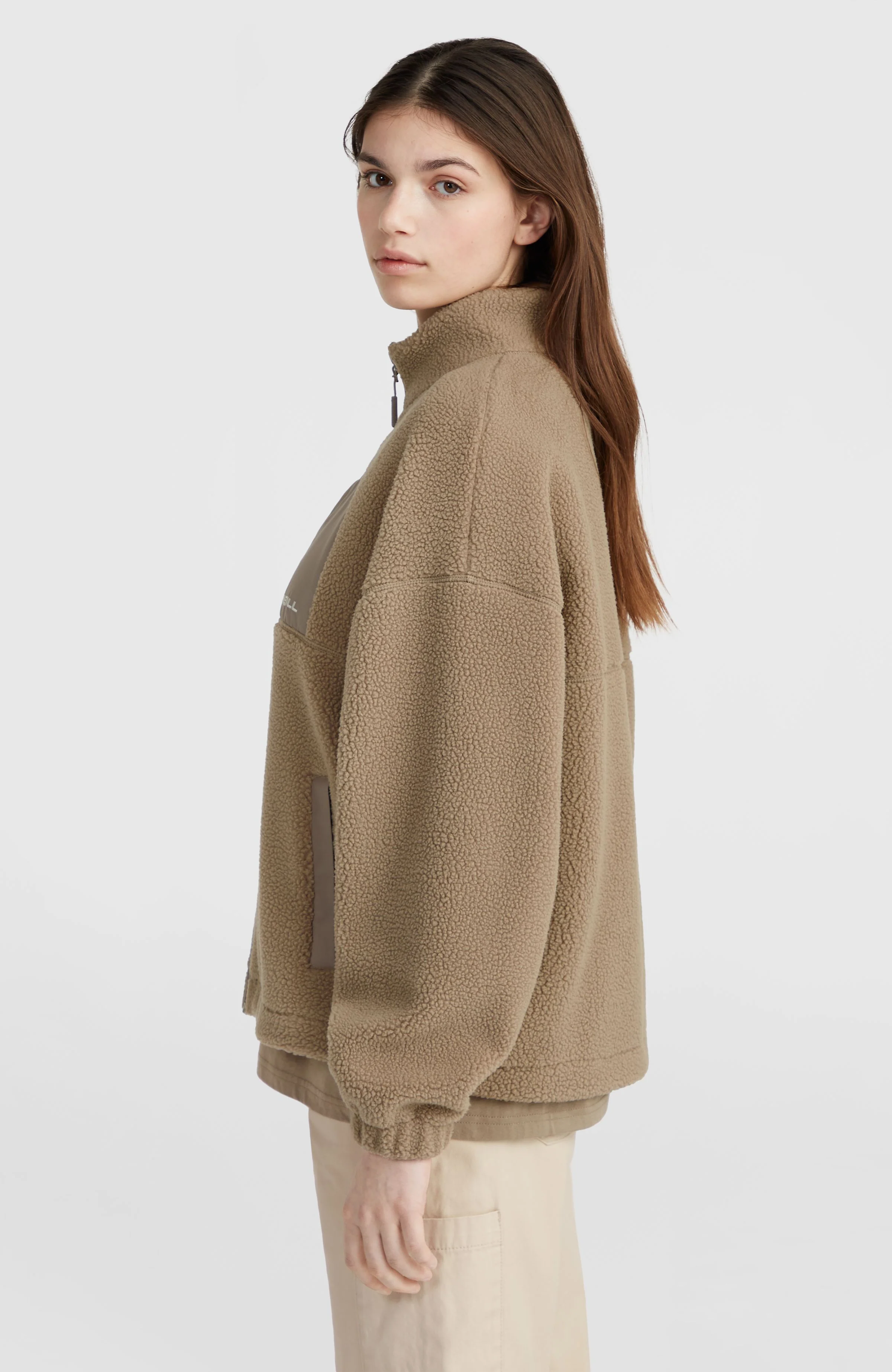 Flauschige Fleecejacke mit Reißverschluss | Concrete - Image 3