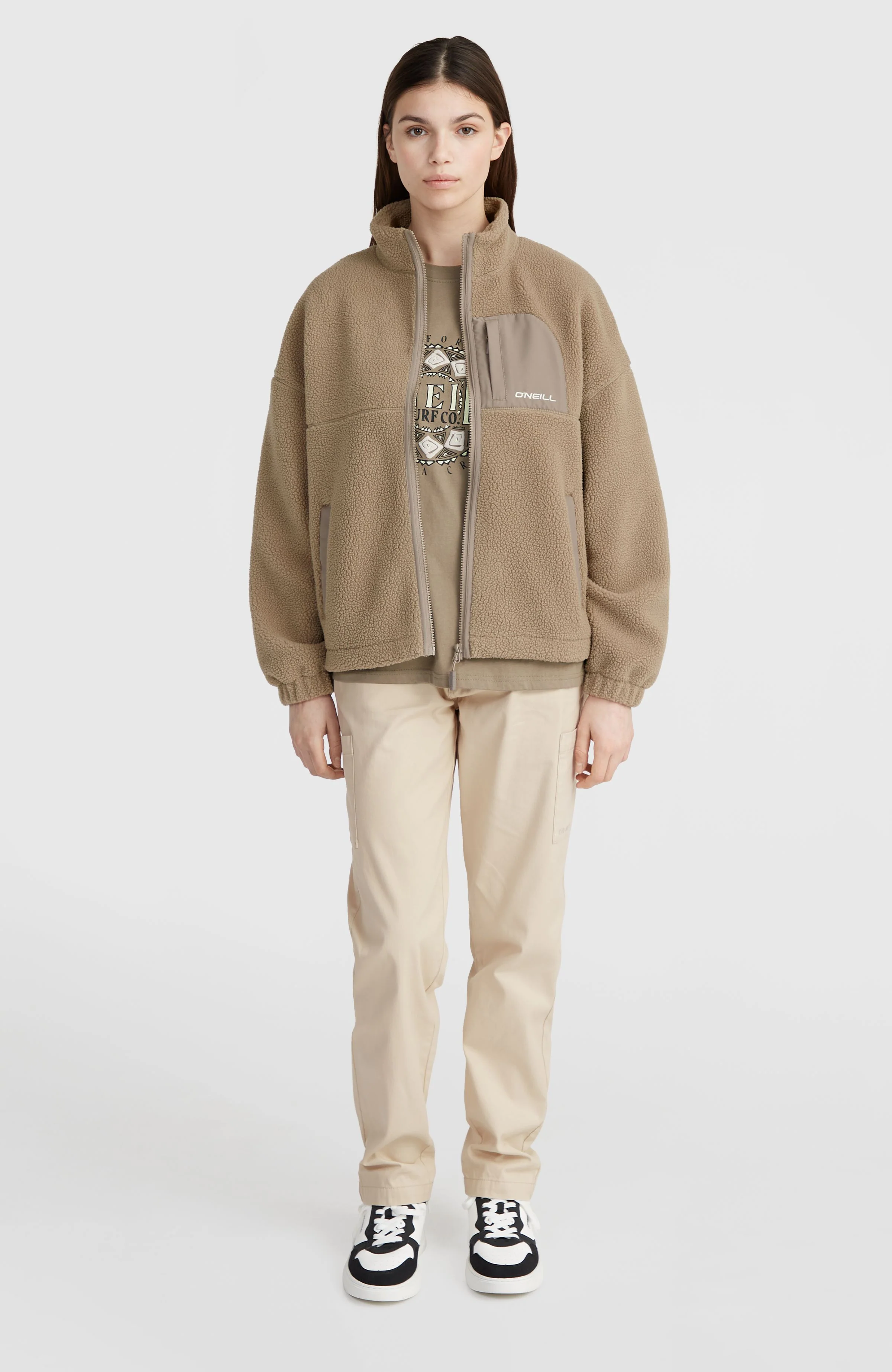 Flauschige Fleecejacke mit Reißverschluss | Concrete - Image 6