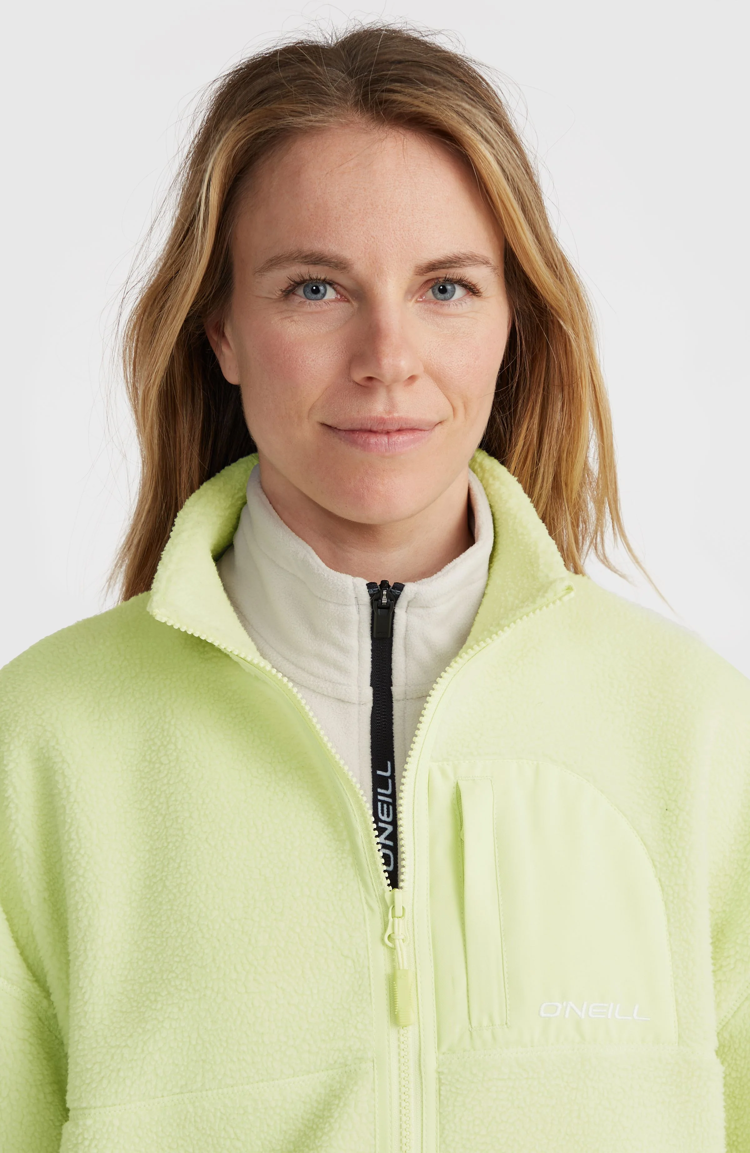 Flauschige Fleecejacke mit Reißverschluss | Lime Wash - Image 2