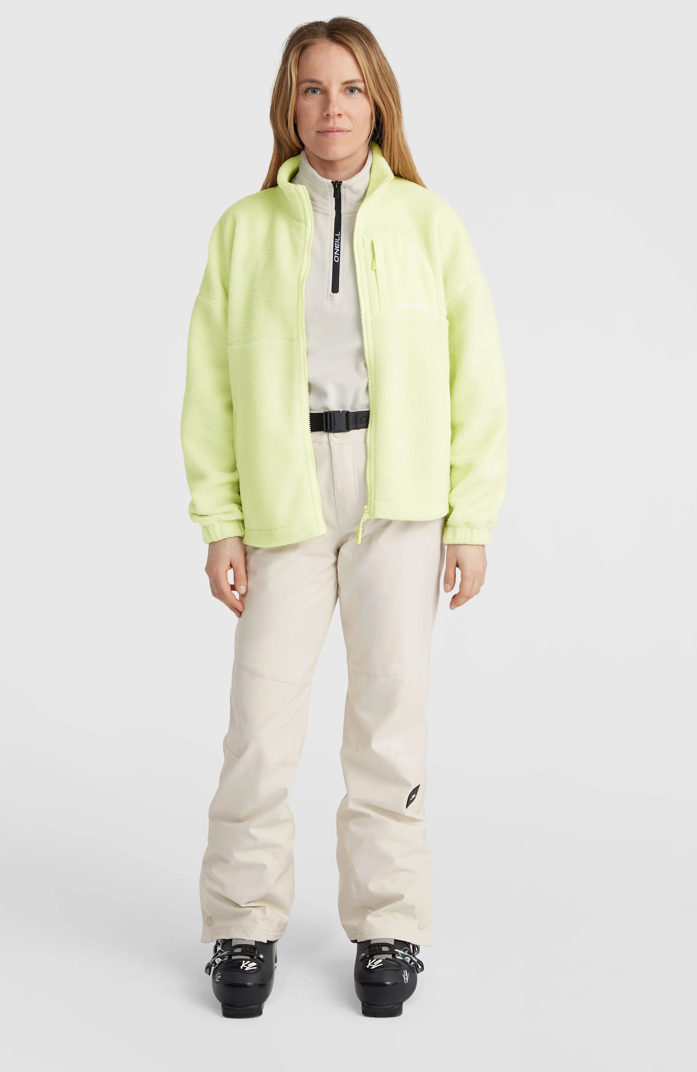 Flauschige Fleecejacke mit Reißverschluss | Lime Wash - Image 4