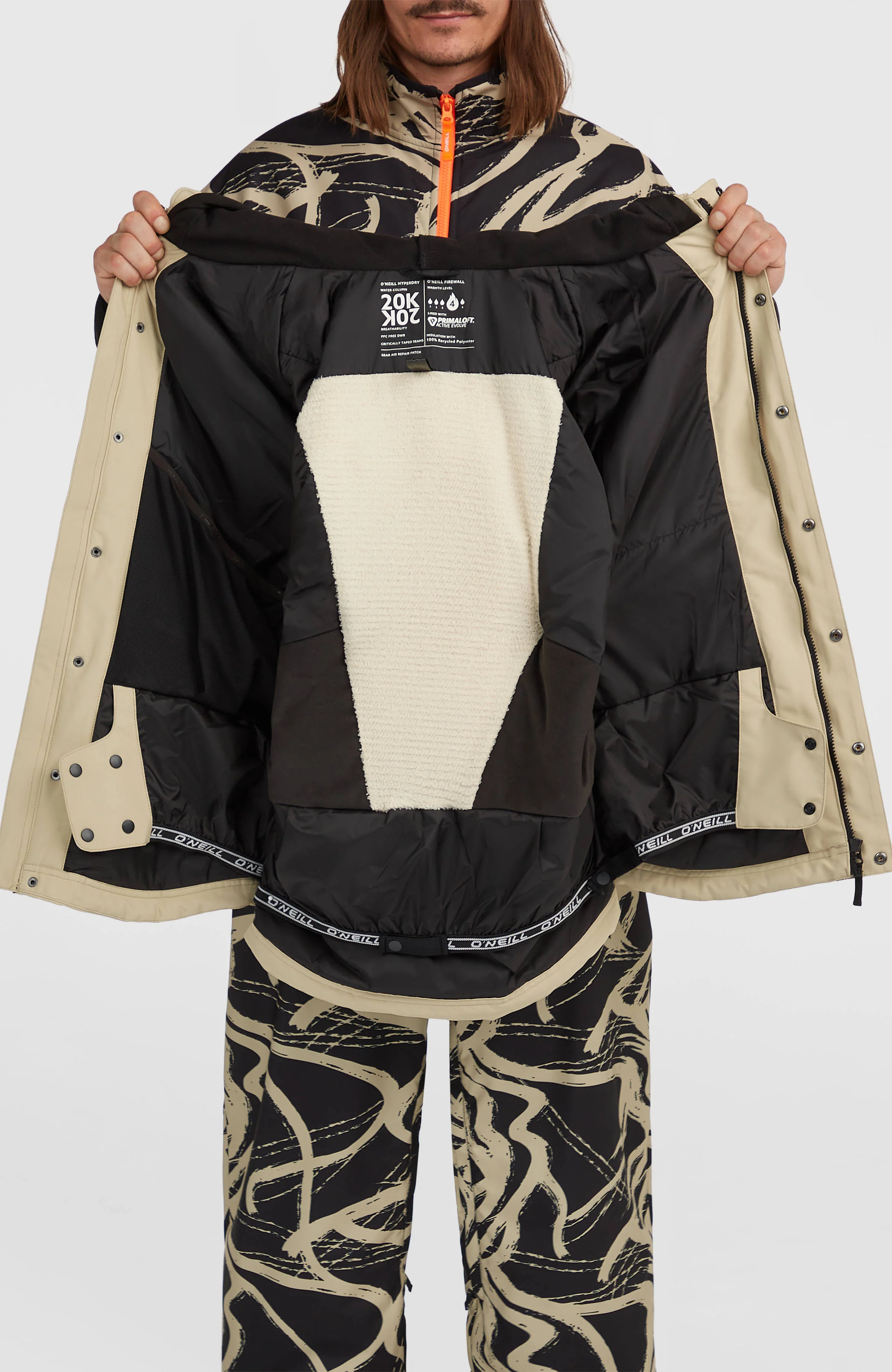 FWC'Play Shacket Ski- und Snowboardjacke | Olive Blush Colour Block - Image 4