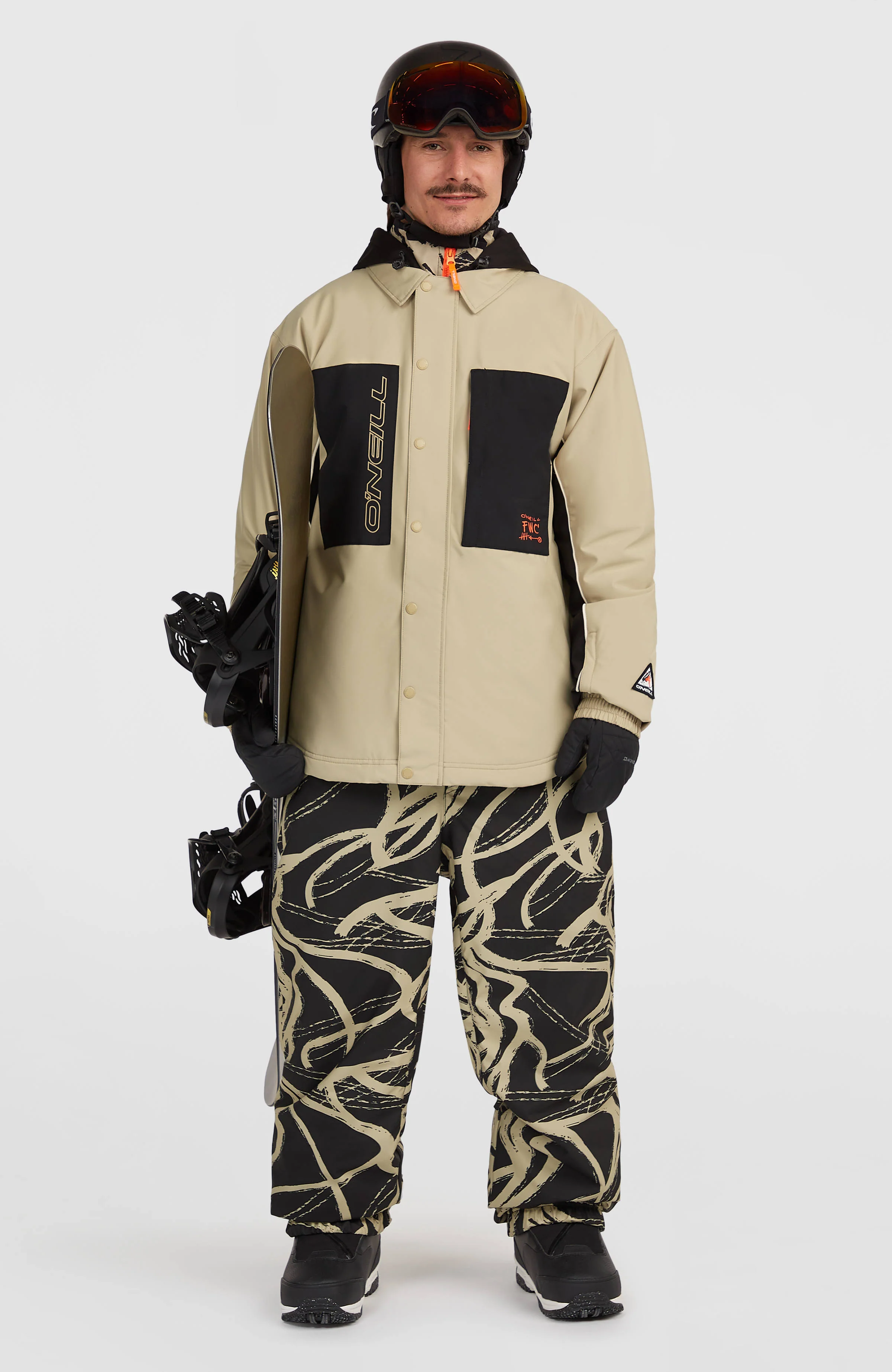 FWC'Play Shacket Ski- und Snowboardjacke | Olive Blush Colour Block - Image 8