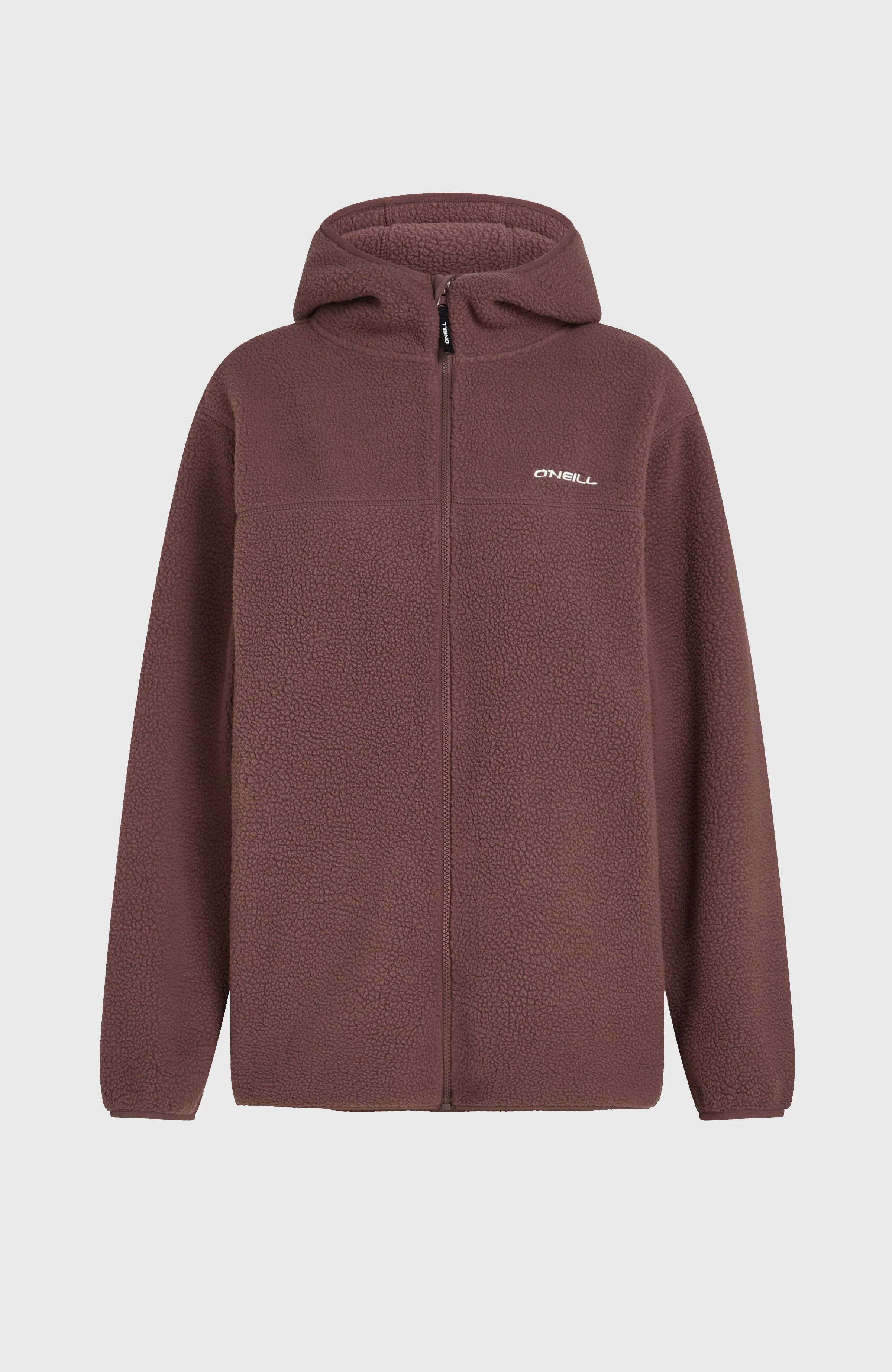 Must-Have Long High-Pile Fleecejacke mit durchgehendem Reißverschluss | Purple Gray - Image 6