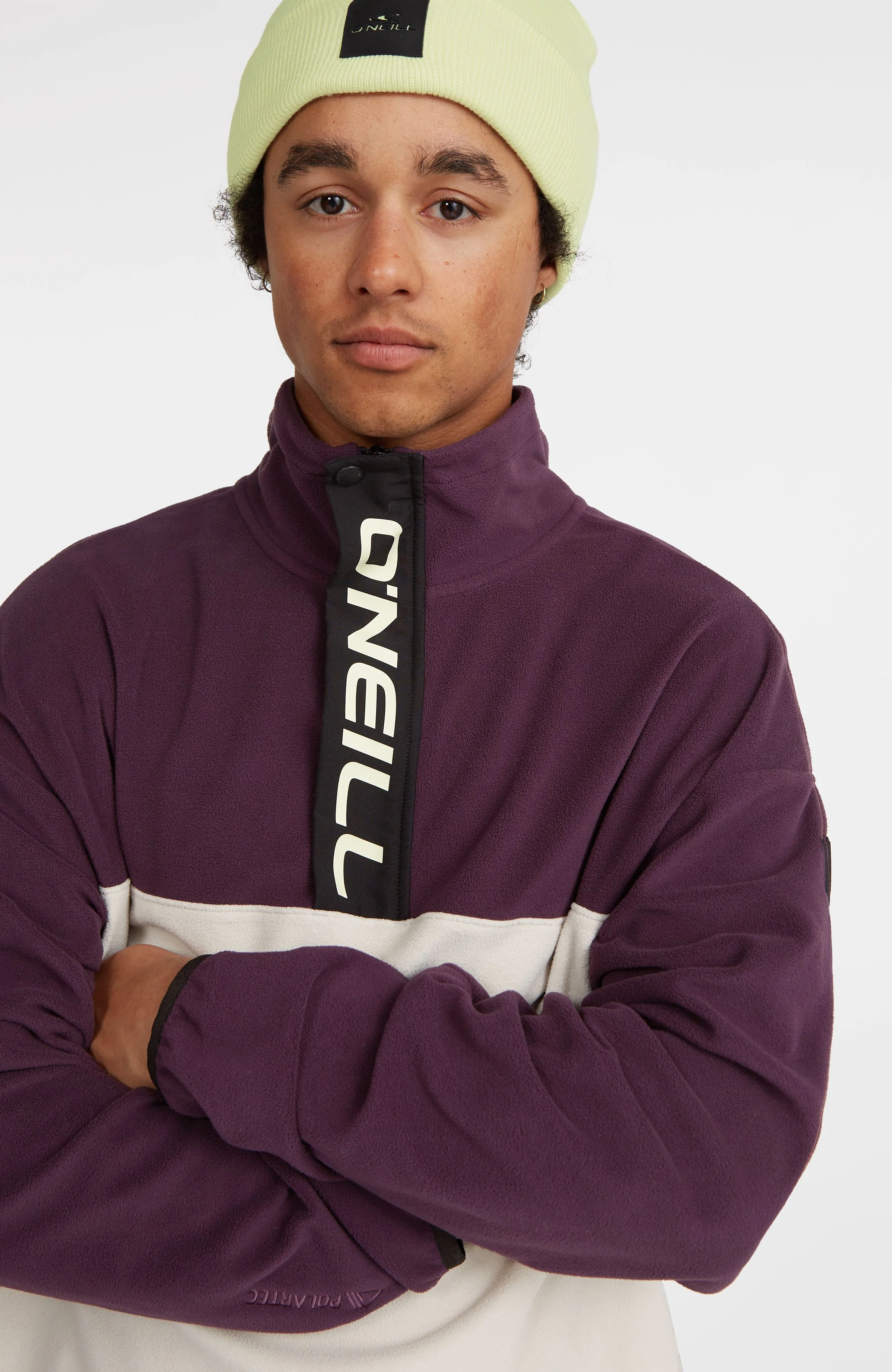 O'Riginals Polartec® 100 Fleecepullover | Aubergine Colour Block - Image 3