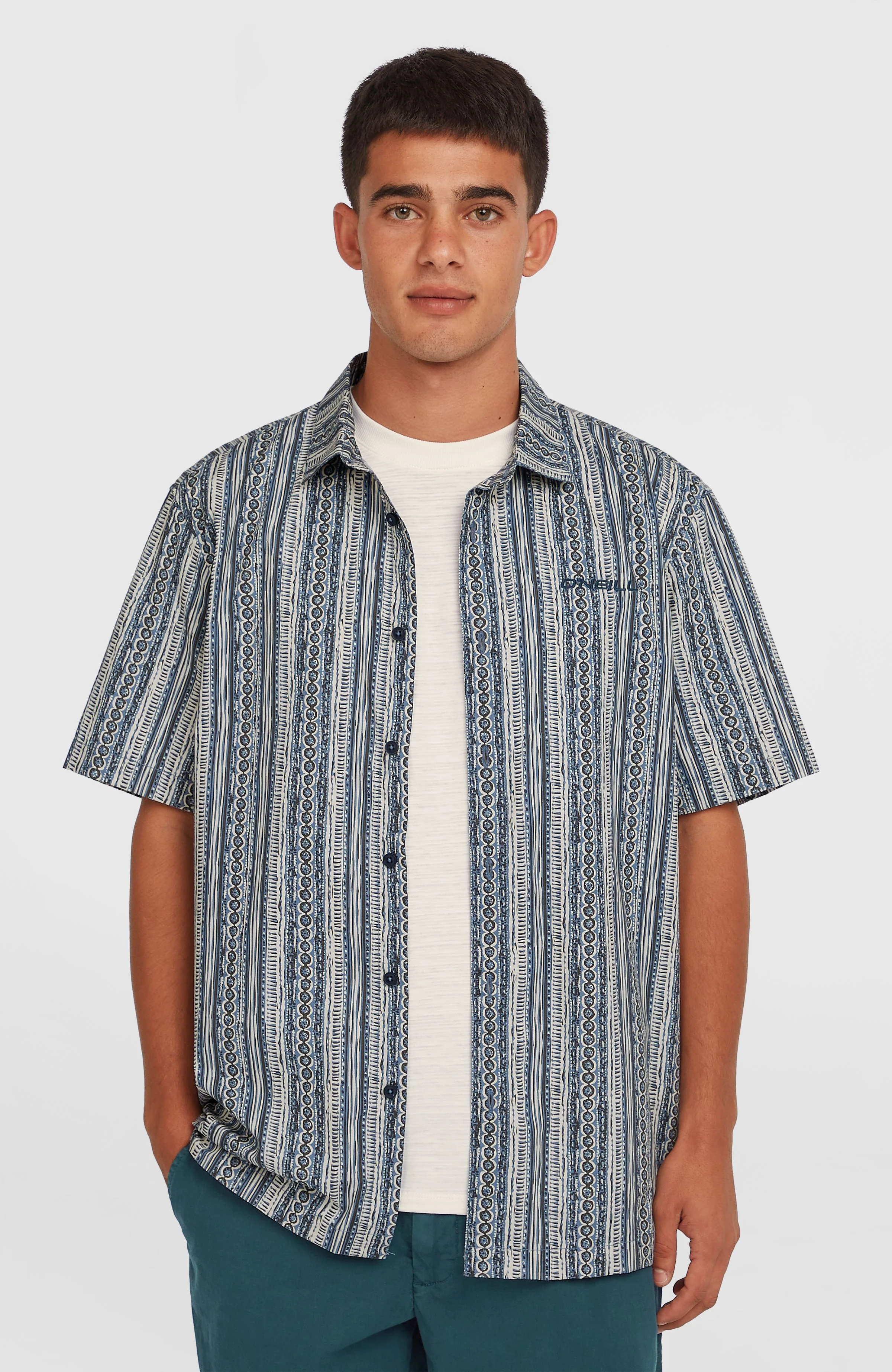 Print-Shirt | Blue Pressed Lines